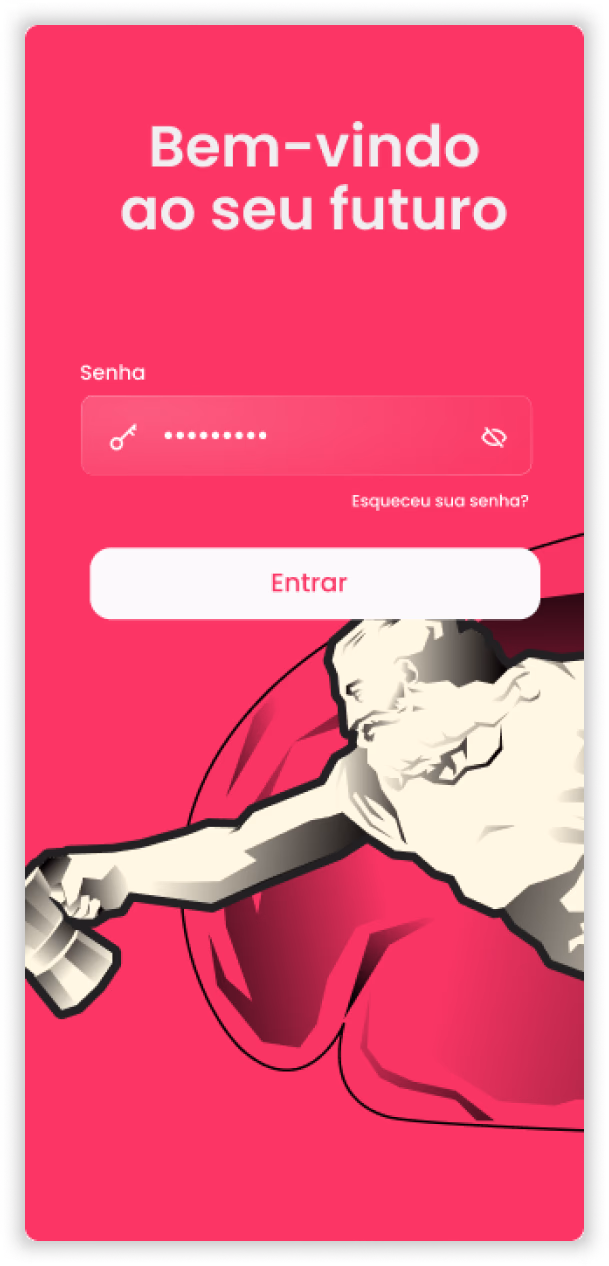Tela de login do app ale.: Bem-vindo ao seu futuro